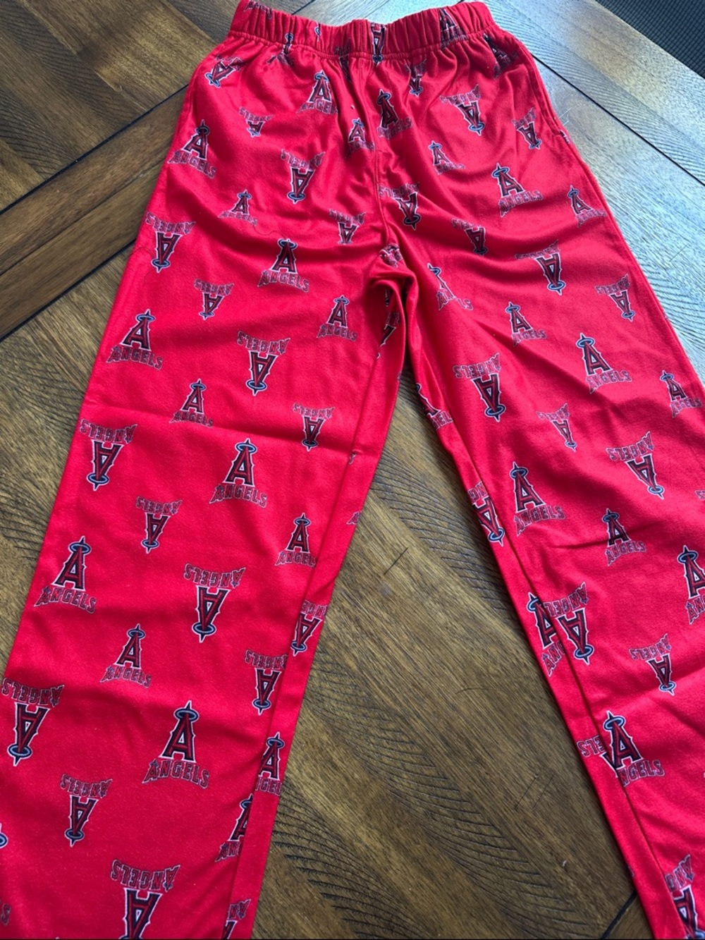 Angels Red Kids Pajama Bottoms with Team Logo Print